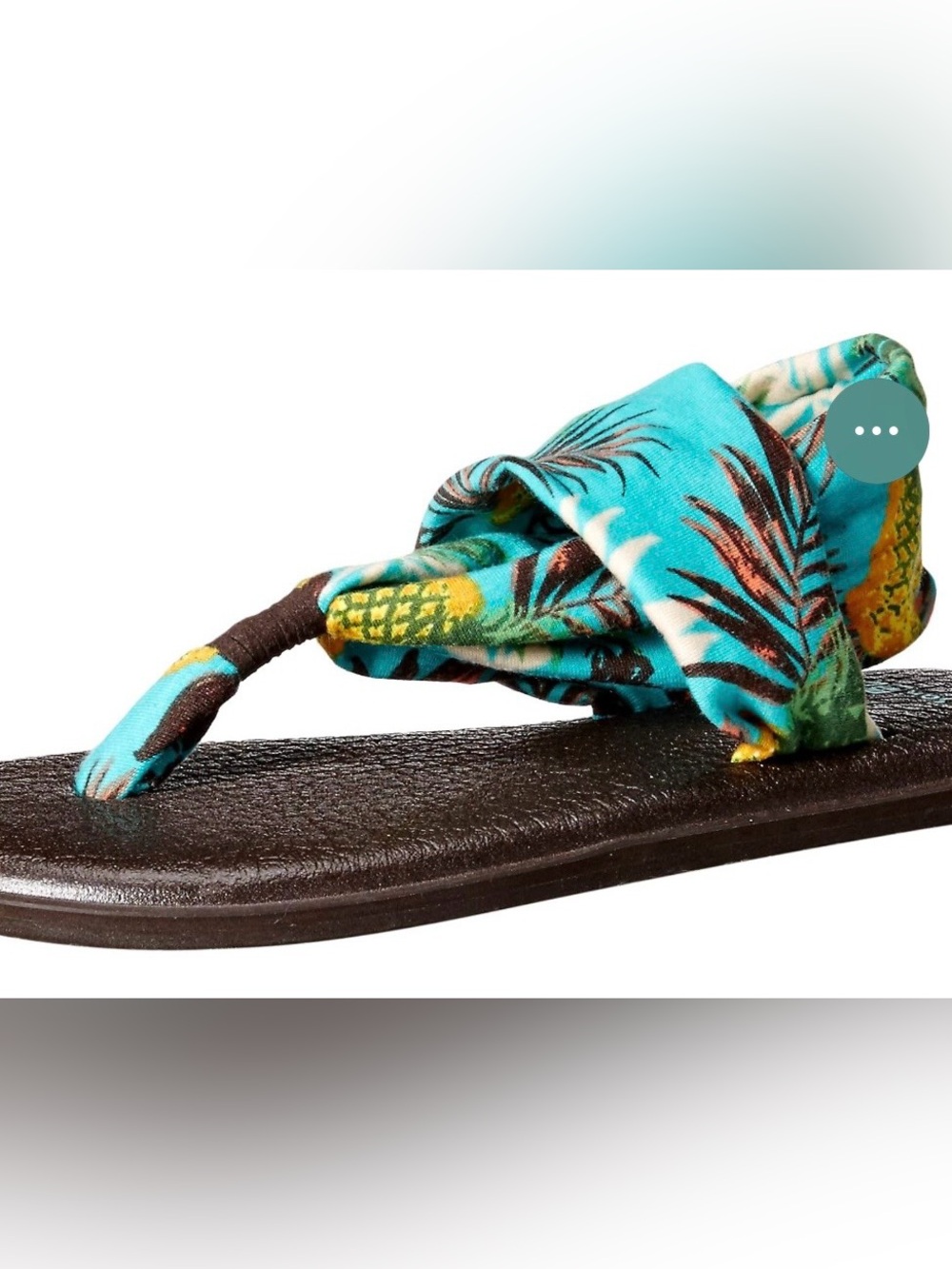 NWOT. Pineapple print Yoga Mat Sanuk sling sandals.